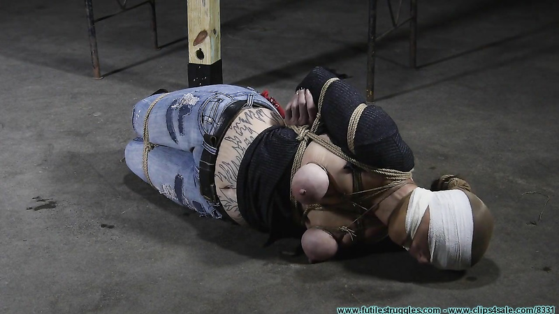 FutileStruggles - Lilly Whipped hogtied Part 3
