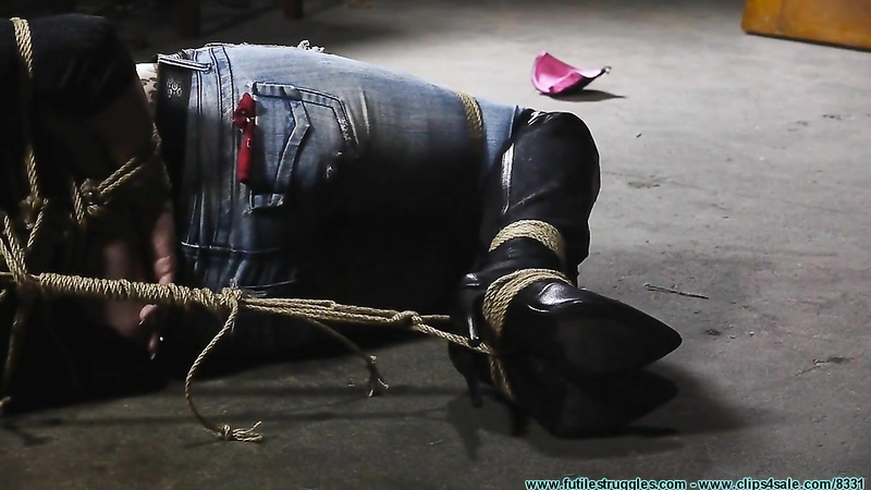 FutileStruggles - Lilly Whipped hogtied Part 3