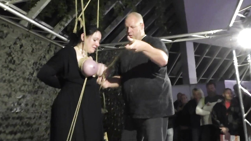 Breasts In Pain	More Public Breast Torture for Titslave Cat
