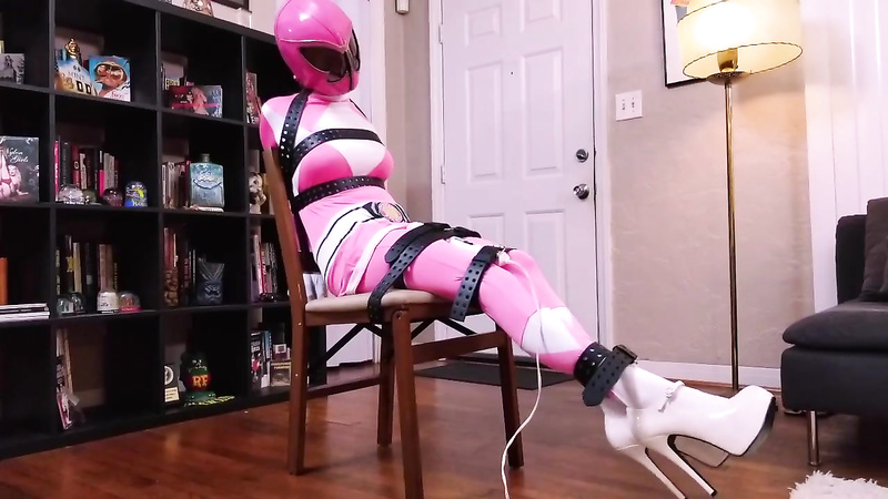 Shiny Bound - Raquel Roper - Pink Power Ranger Strapped and Drained
