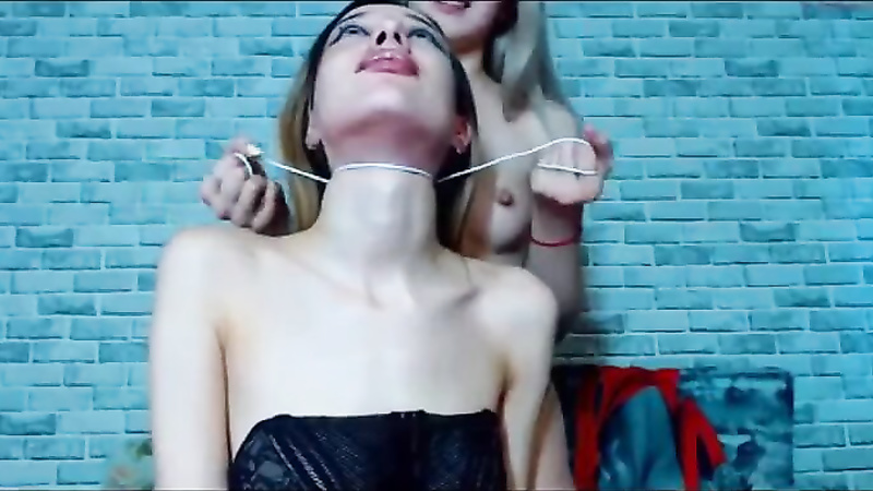 Camgirls Strangling Each Other With Wire