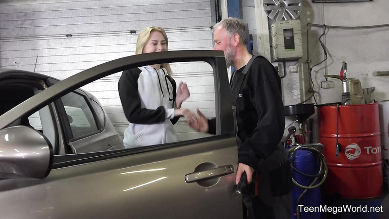Blondie gets a special service in the garage