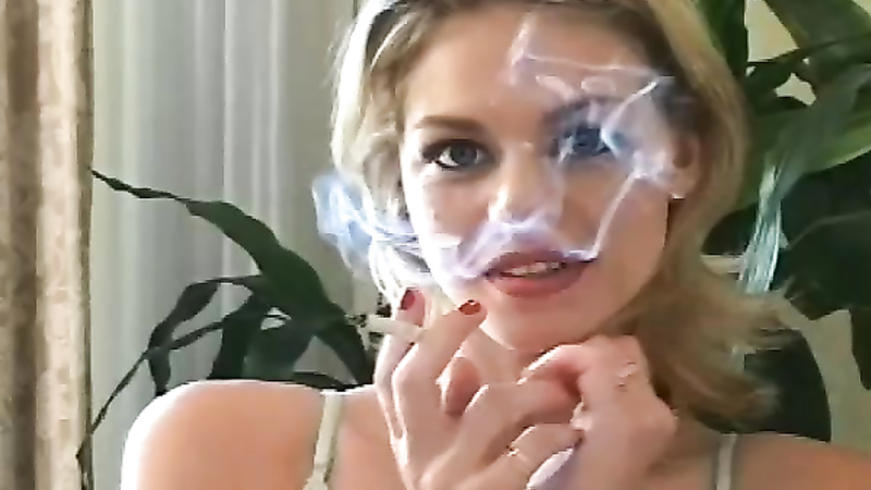 Sexy Sales Rep Amberline Smokes For Horny Clients