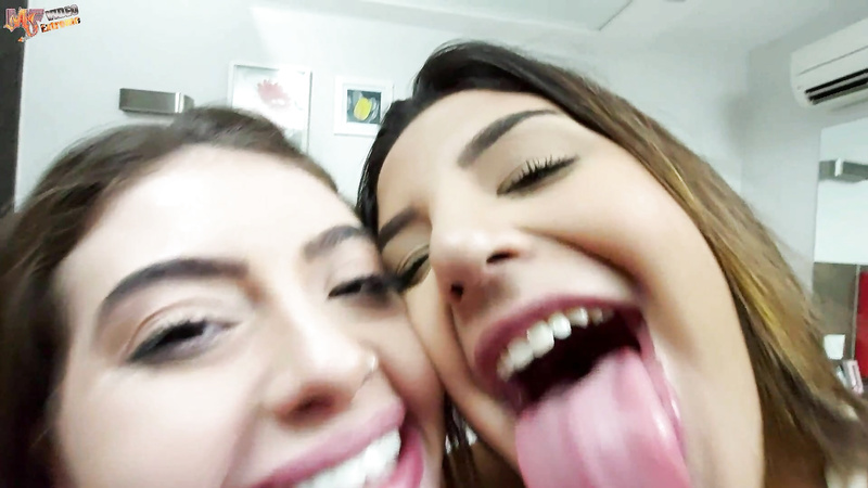 Horny Girls Sticky Hot Kisses: Marina and Stefany