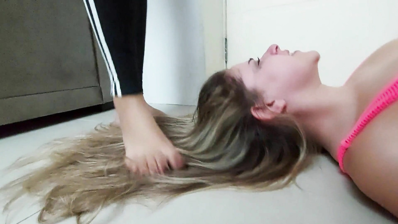 Hair and Face Trampling To Disobedient Maid