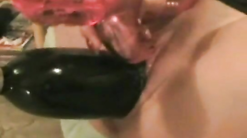 Giant wine bottle fuck