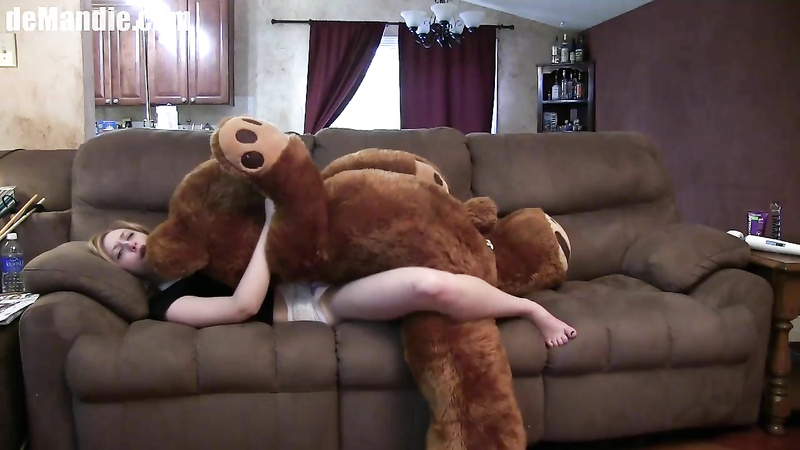 Mandie: Humping Mr Bear on Couch