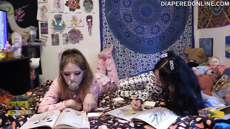 Samara & Bambi: Coloring in Footie PJs and Diapers
