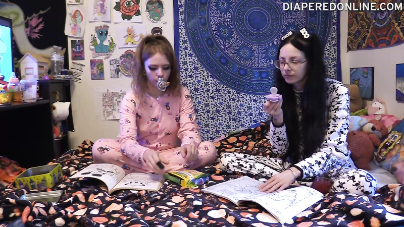 Samara & Bambi: Coloring in Footie PJs and Diapers