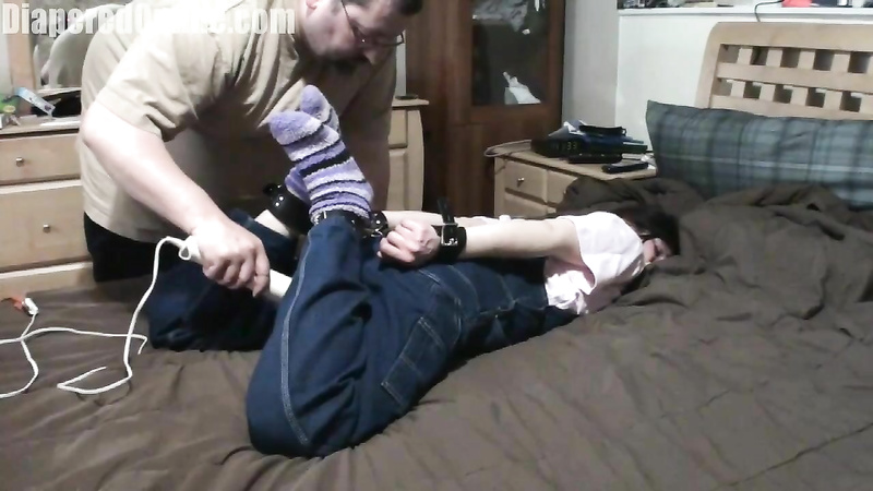 Donna: Hogtied in Overalls, Orgasms