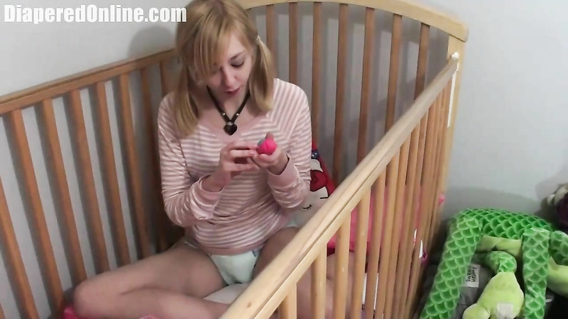 Mandie: Play Dough in Crib