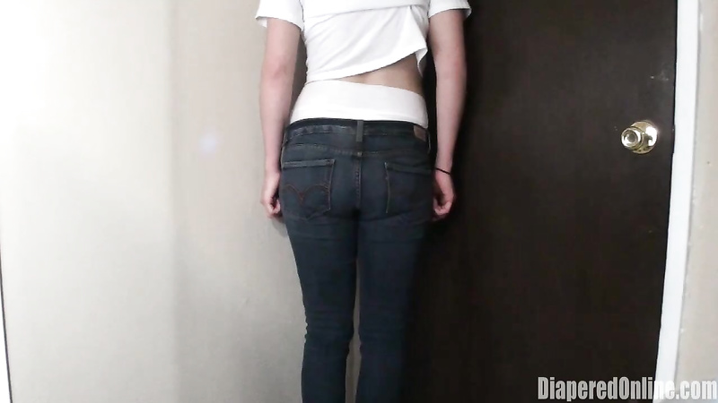 Raelyn: Diaper Leaks into Jeans