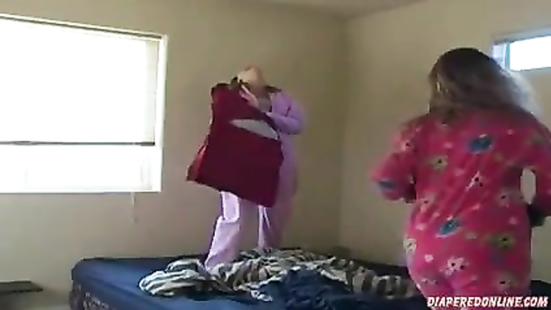 Terry & Tabitha: Pillow Fight on Bed