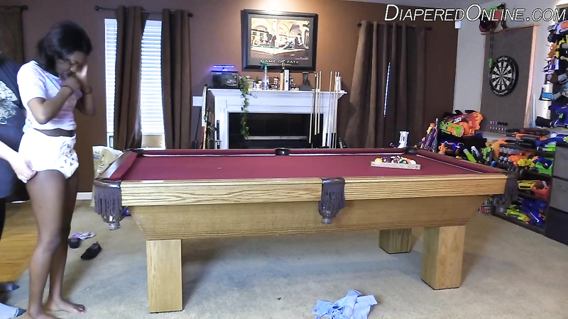 Iris: Spanked & Diapered by Pool Table