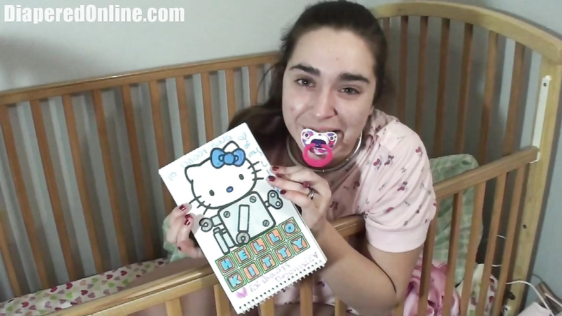 Adriana: Coloring in Crib in Onesie