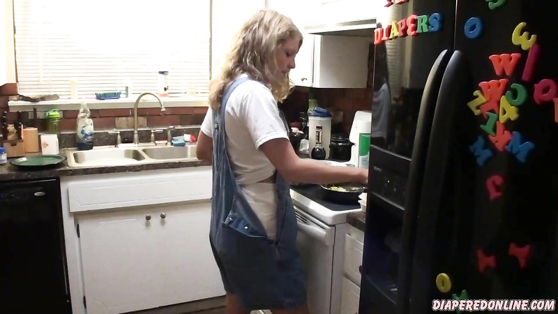 Amber: Diaper Overalls Cooking