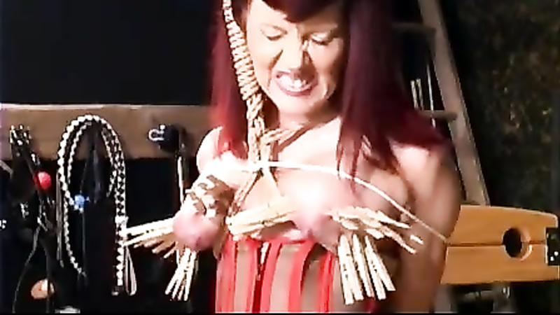 BRUTAL MASTER - rubee strung up tits