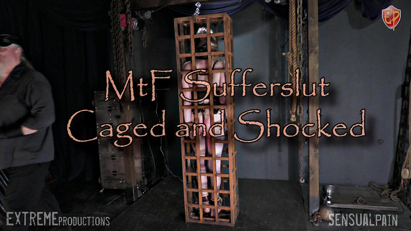 MtF Sufferslut Caged And Shocked