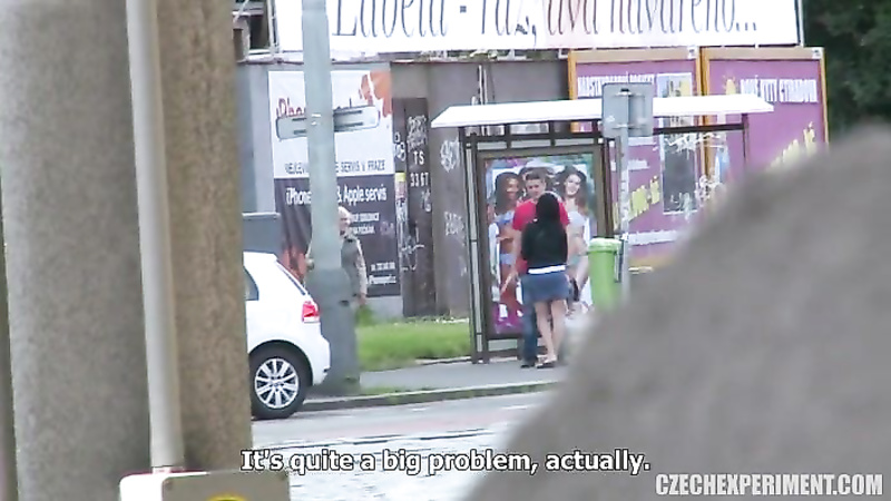 Guy cums on a student in the street
