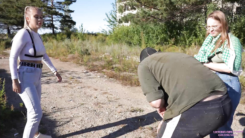 Nicole And Lana Walk With A Dirty, Smelly, Fat Loser