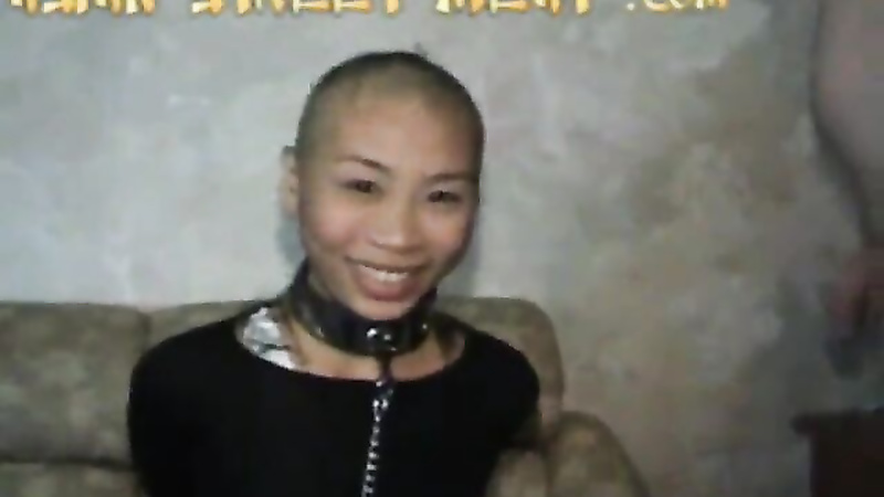 Asian head shave and fuck