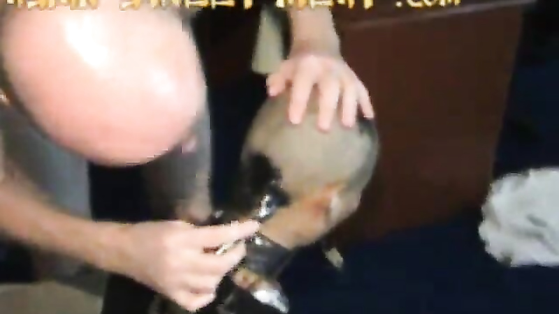 Asian head shave and fuck