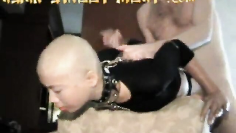 Asian head shave and fuck