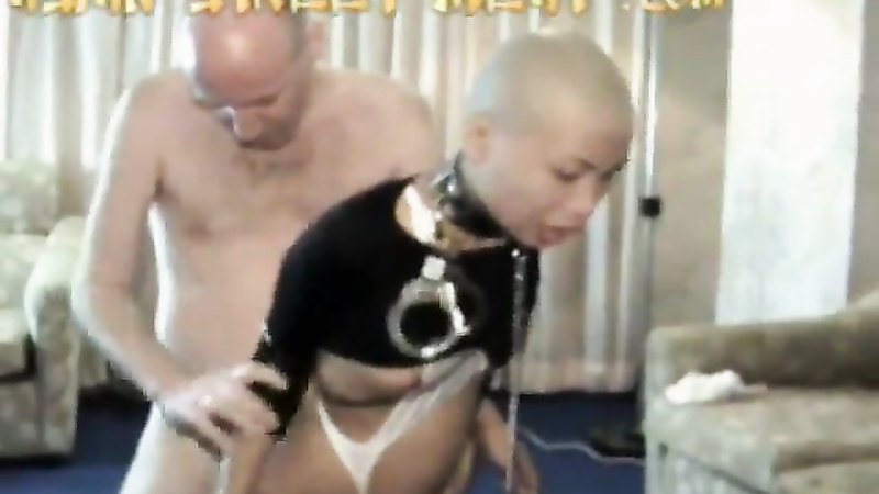 Asian head shave and fuck