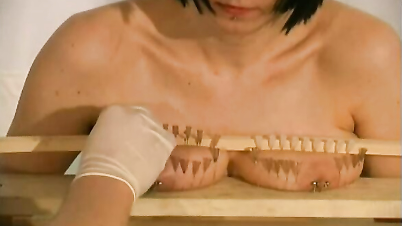 Breasts In Pain - Needle Punishment For Cat