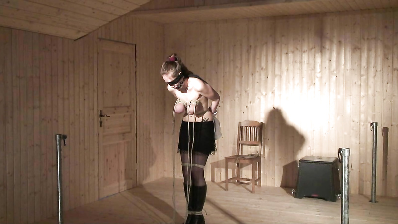 Breasts In Pain - Slave Eve Hard Flogging And Orgasm While Hanging From Her Breasts