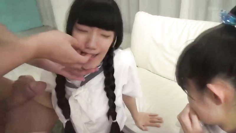 2 Japanese schoolgirls get anal