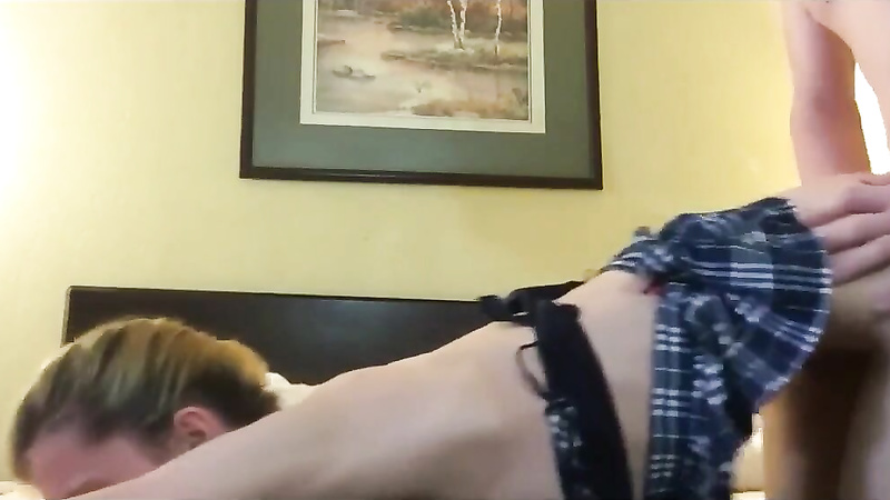 Ankle holding deepthroat and fuck