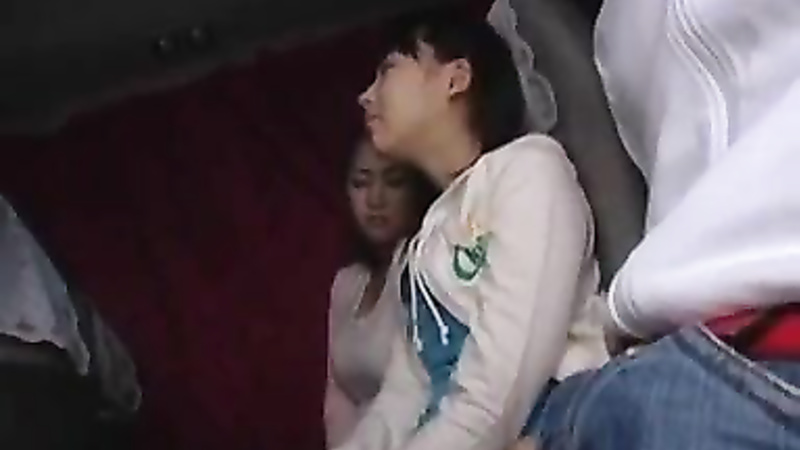 Asian mom and daughter get lucky on the bus