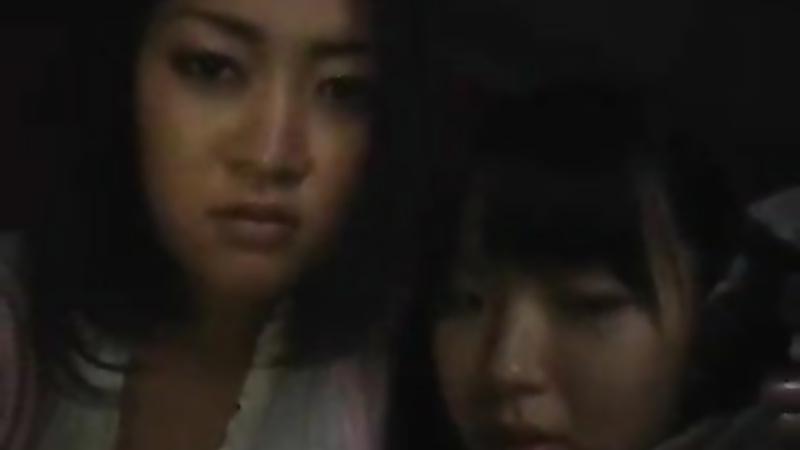 Asian mom and daughter get lucky on the bus