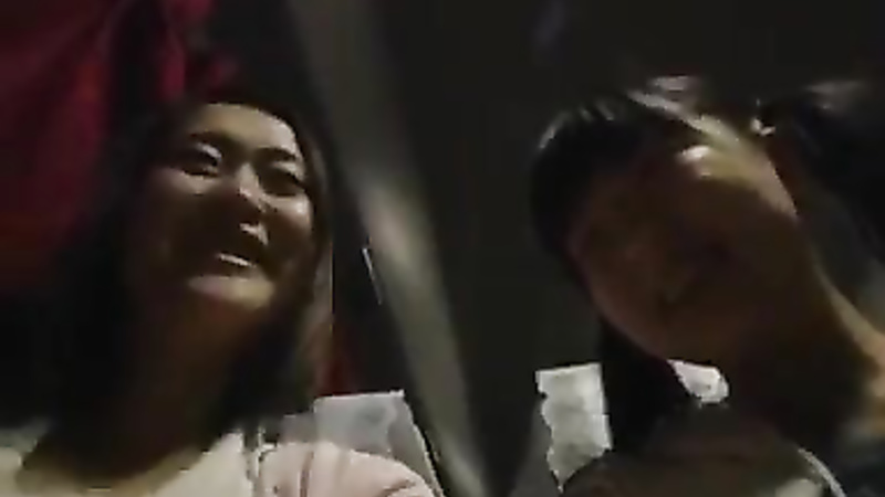 Asian mom and daughter get lucky on the bus