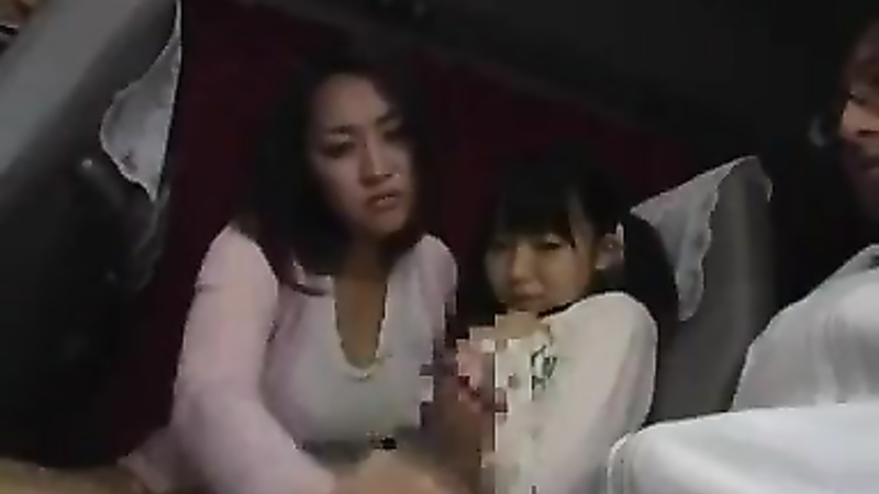 Asian mom and daughter get lucky on the bus