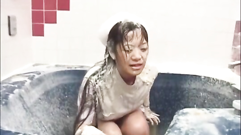 Asian girl gets a piss bukkake