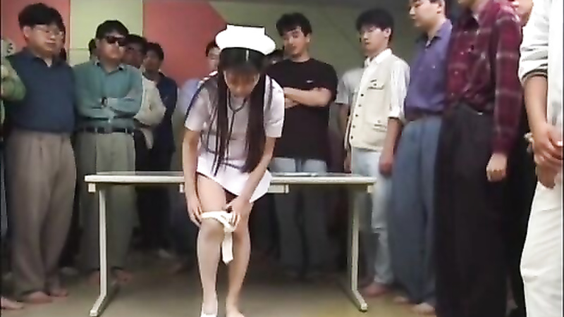 Asian girl gets a piss bukkake