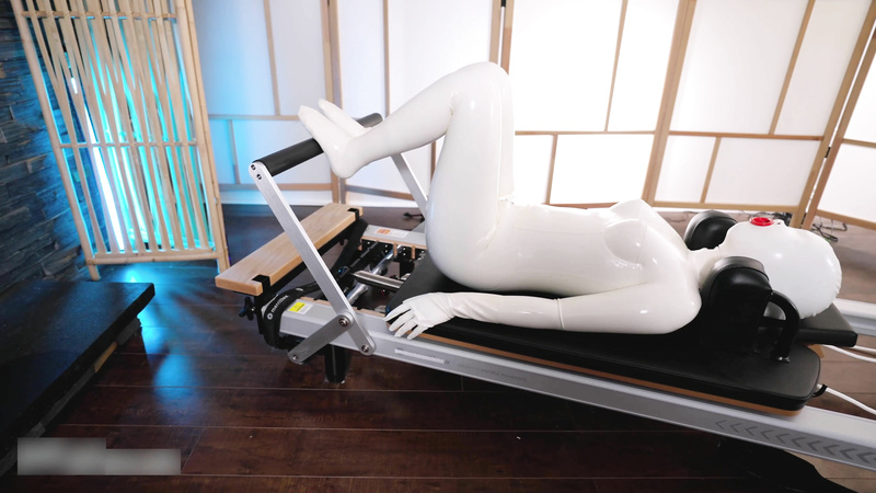 White latex doll gets her physical workout session with orgasm