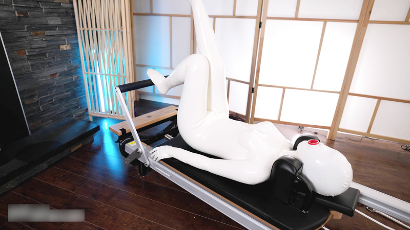 White latex doll gets her physical workout session with orgasm