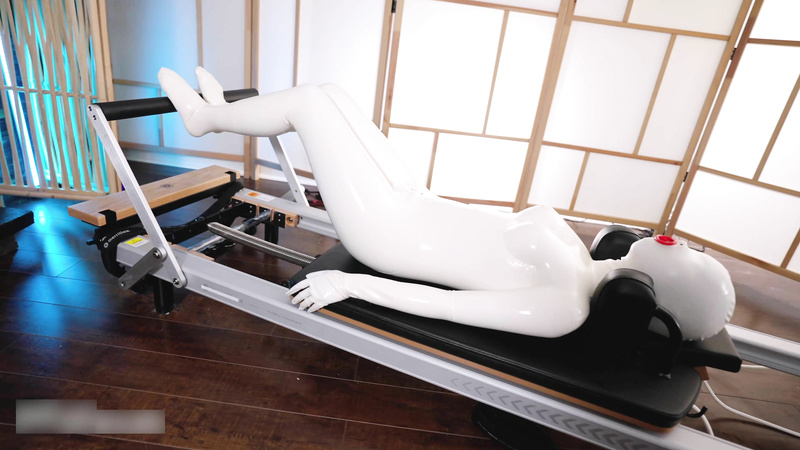 White latex doll gets her physical workout session with orgasm