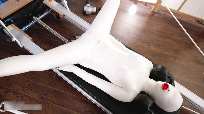 White latex doll gets her physical workout session with orgasm